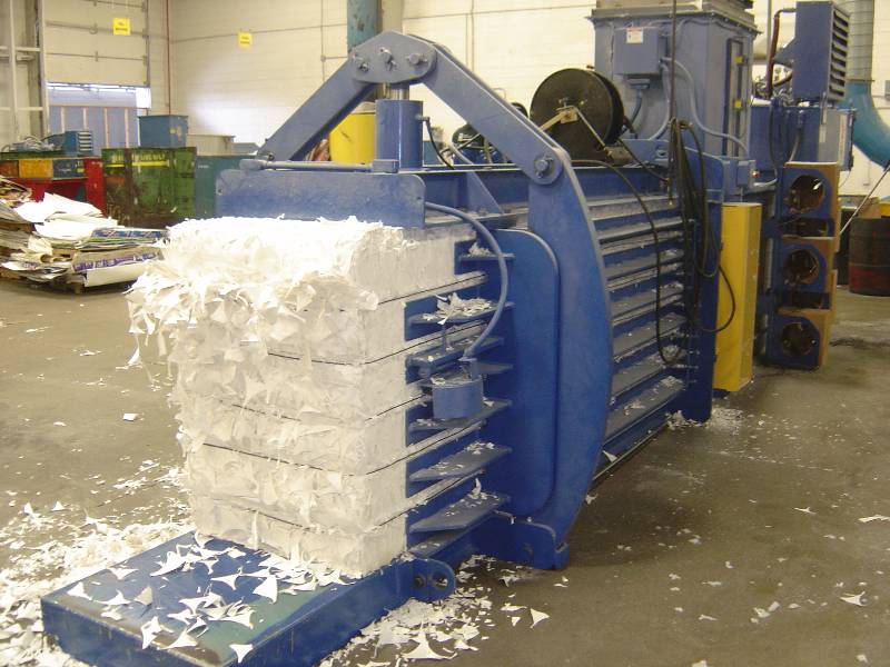 A machine that is filled with paper.