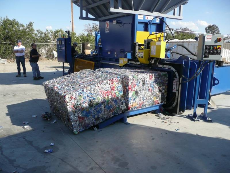 A large amount of garbage is being shredded.